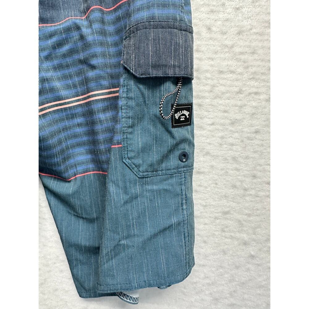Billabong Recycler Layback Board Shorts Blue Stripe Men Medium Pockets - Picture 7 of 7